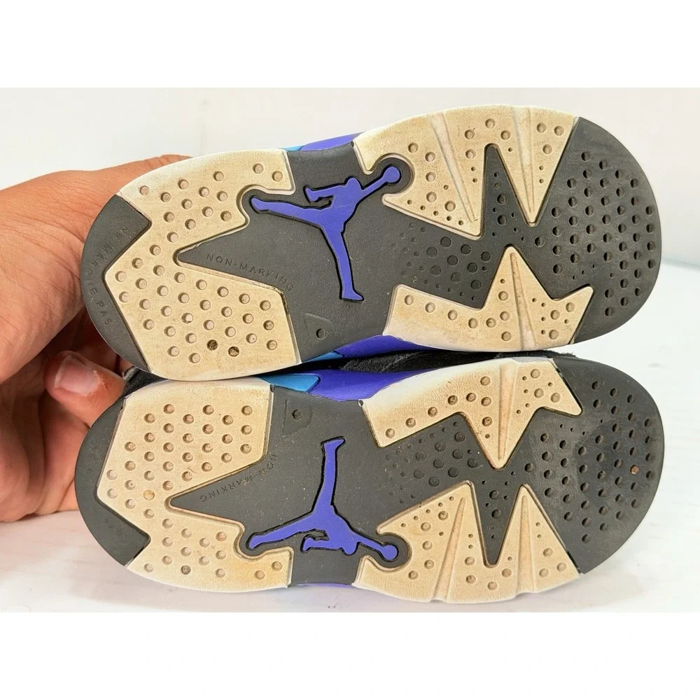 Nike Jordan 6 Retro Aqua TD Size 8C Black Purple Sneaker Shoe Toddler DV3606-004